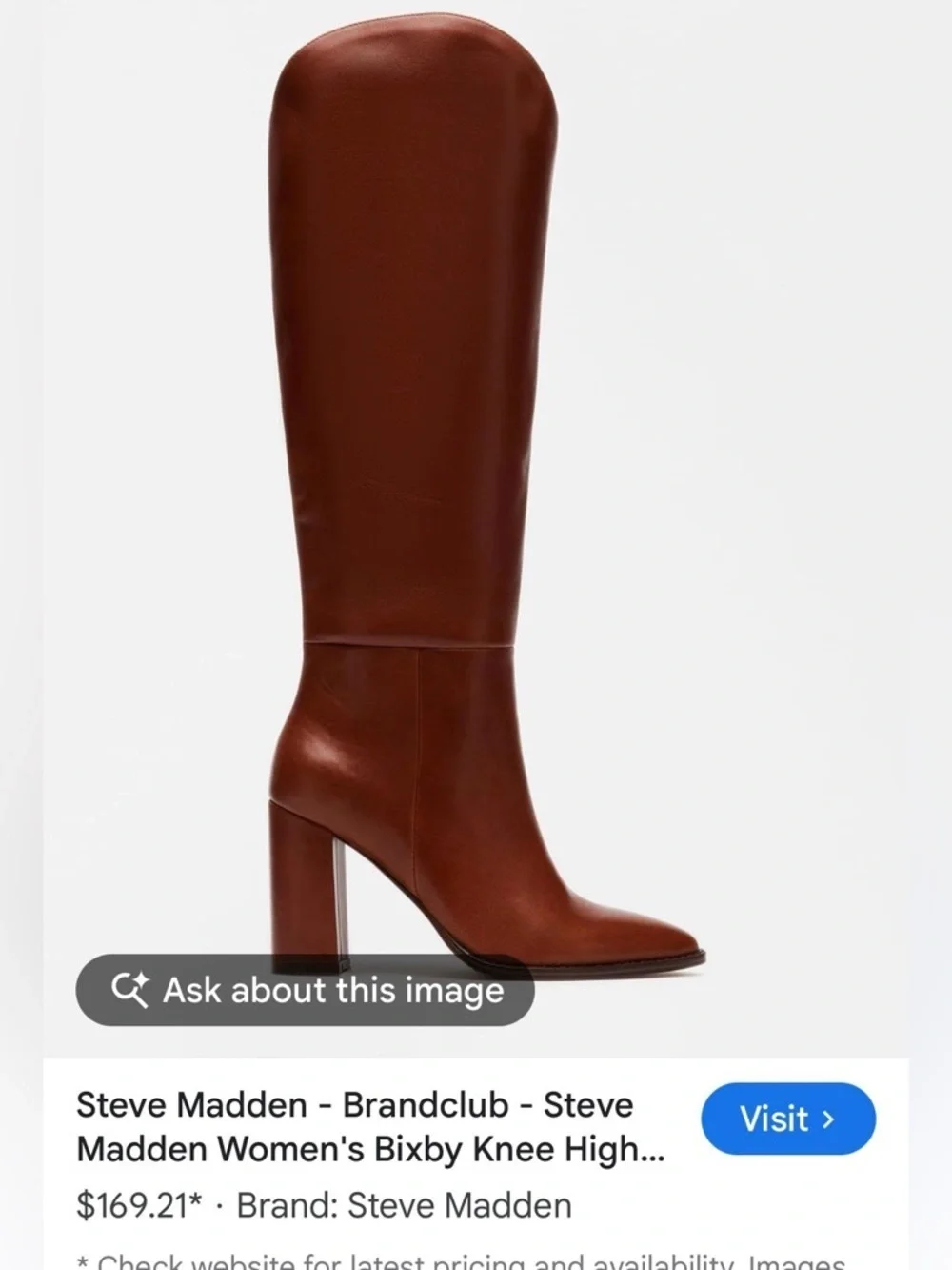 Steve Madden Cognac Over-the-Knee Leather Boots